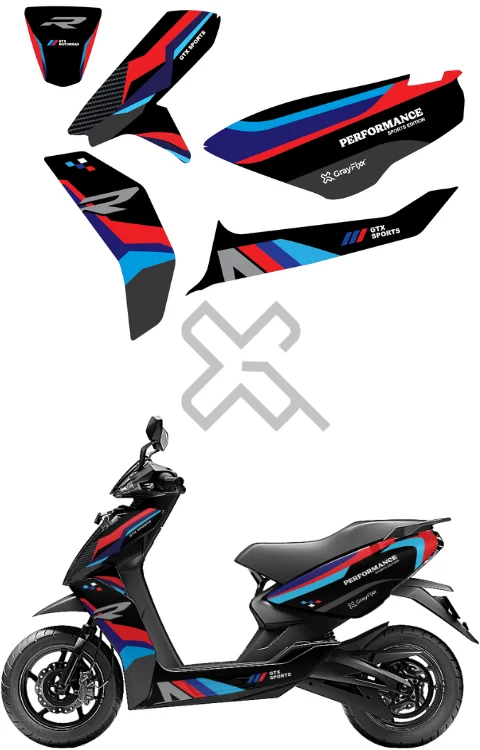 R Edition Full Body Sticker For Ather 450X/450S | Made In Premium Gloss Vinyl With FPF(Fade Protection Film), Water Proof, Precut Sticker, Pack Of 1 For Both Side